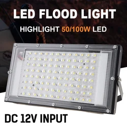 Projecteur LED basse tension 50W / 100W 12V, Design mince, étanche, pour éclairage d'urgence extérieur, avec Clip électrique