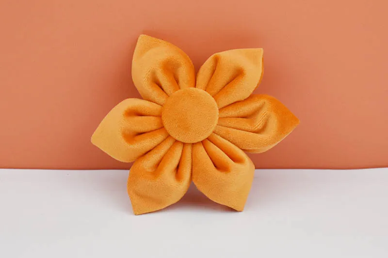 Orange Samt-Hundehalsband und Leinen-Set für Hunde, individuell graviertes Namensschild, Heimtierbedarf, Hundeleine aus Samt 41 – Detail 11