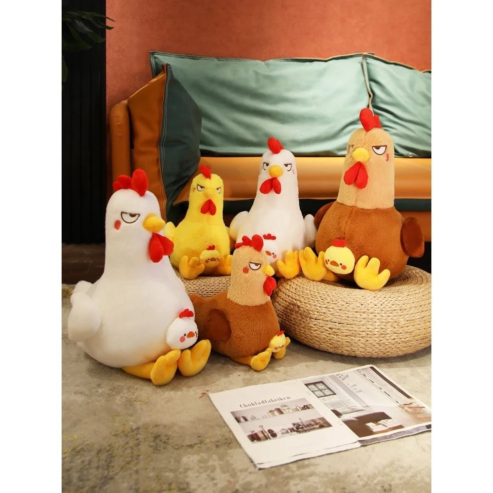 5 Styles Angry Squat Chicken Doll Plush Toy Cute Broody Chicks Sleeping Dolls Funny Child Birthday Gift Soft Filling