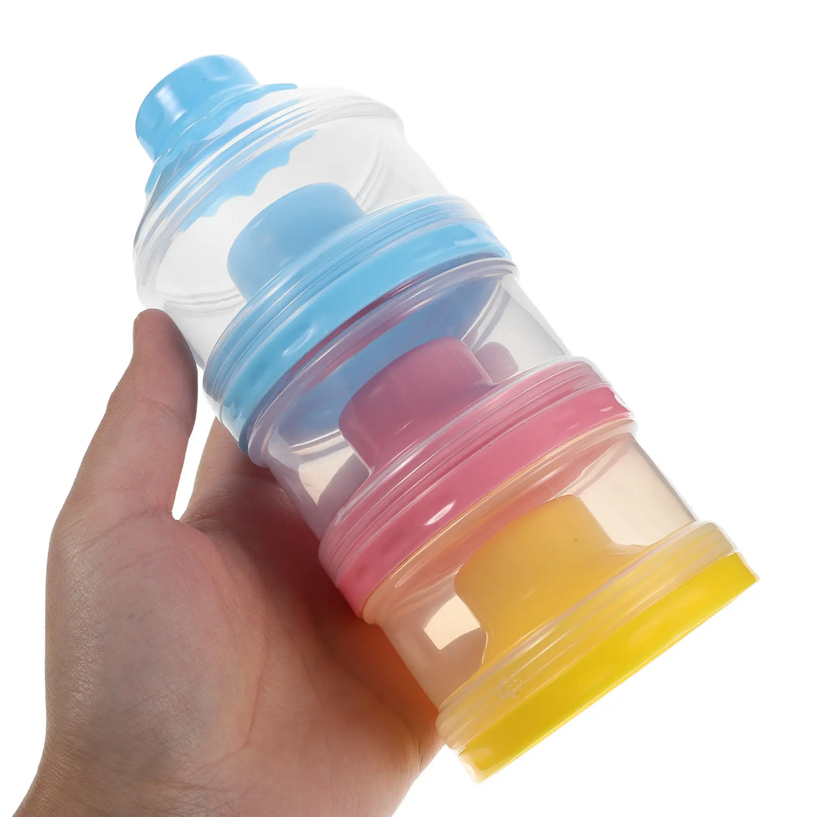 

2 set Stackable Baby Formula Dispenser 3-Compartment Portable Airtight Milk Powder Container For Travel Home Use Non-Spill