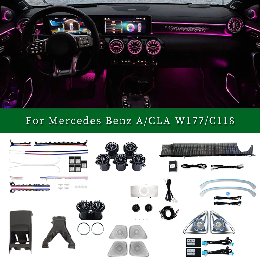 Ambient Light Fit C118 High Quality RGB Car Interior 4D Rotating Tweeter Mercedes A/CLA W177/C118 Decor Lamp Auto Accessories
