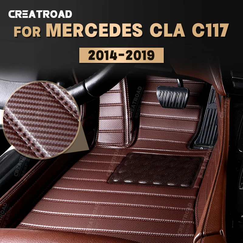 

Коврики из углеродного волокна для Mercedes Benz CLA Class C117 седан 2014-2019 15 16 17 18 футов ковер аксессуары для интерьера автомобиля