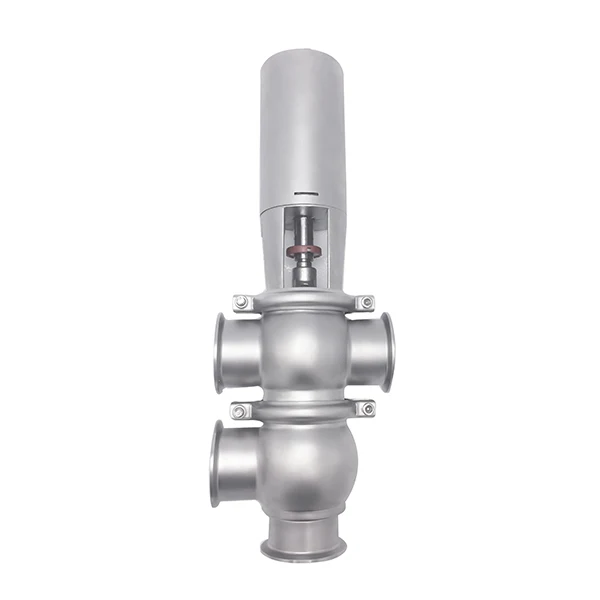 Wenzhou Compass Pneumatic Stainless Steel SS316 Clamp Divert Seat Valve Sanitary Control Valves for Fluid Equipment