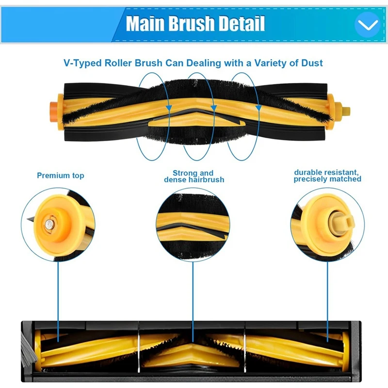 Para ecovacs deebot t9 aivi t8 aivi n8 pro série robô aspirador de pó escova lateral principal filtro peças reposição