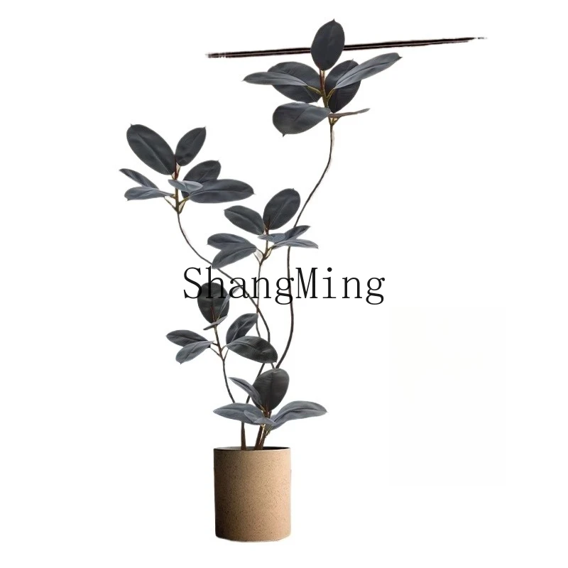 

LXY large living room floor-to-ceiling ornament indoor sofa TV cabinet next to simulated green plants