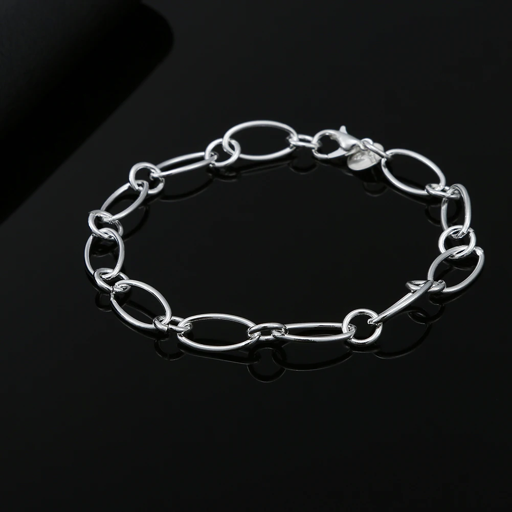 Fashionable and Charming Jewelry 925 Silver Chain Men's and Women's Duobao Ten Thousand Character Neutral Simple Bracelet