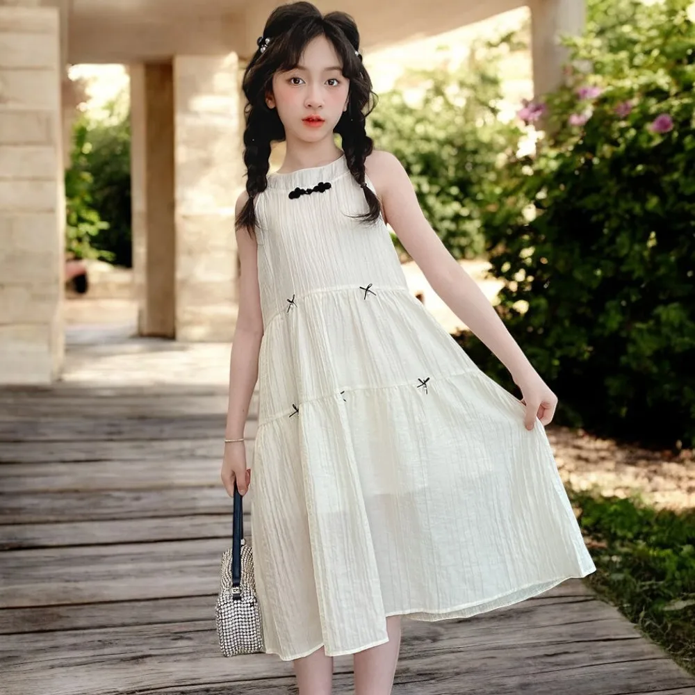 Baby Kids Elegant Sleeveless Dresses for Girls Outfits Flower Girl Summer Teens Children Princess Costumes 3 5 7 8 9 10 11 Years