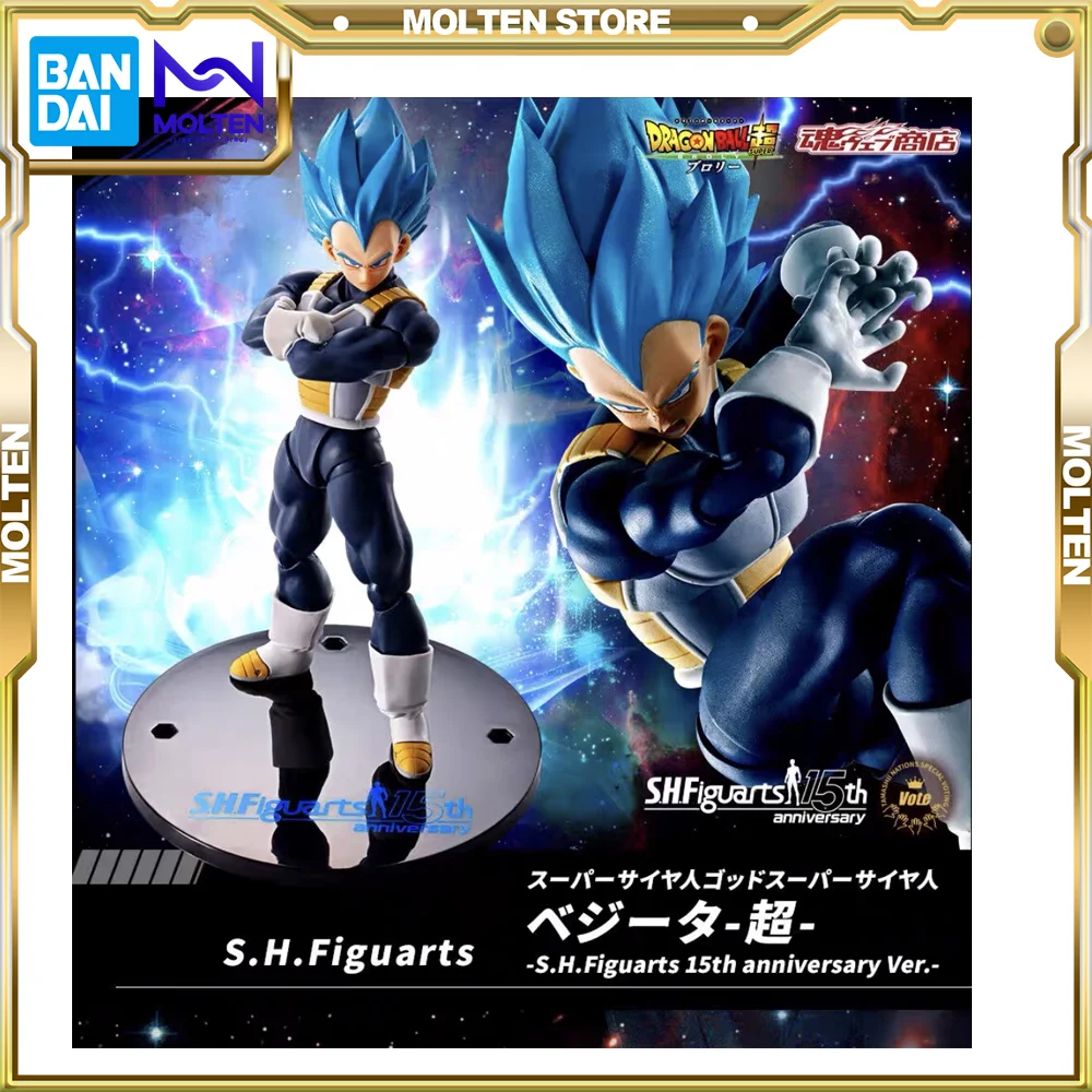 

BANDAI Original S.H.Figuarts Dragon Ball Bejita Blue hair 15th anniversary Action Figure Model Kit Completed