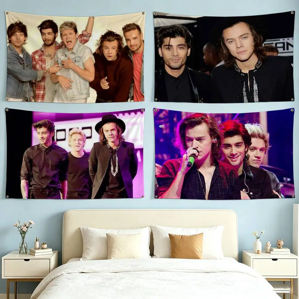 One Band Directions Anime  Flags Wall Hanging Tapestry Outdoor Garage Room Decorative flag Background Blanket
