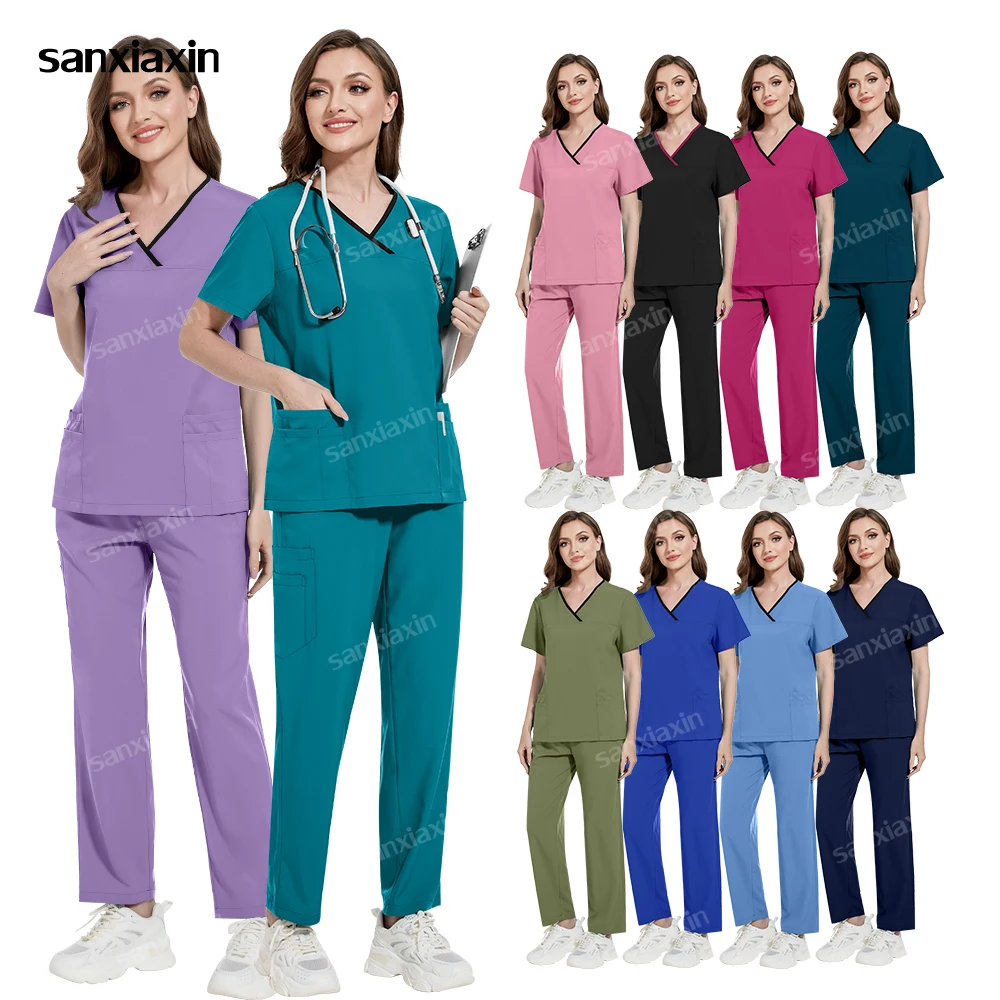 

Medical Uniform Women Clinical Scrubs Sets Surgical Top Pants Nurse Uniforms Pet Shop Doctor Clothes Accessories Beauty Workwear