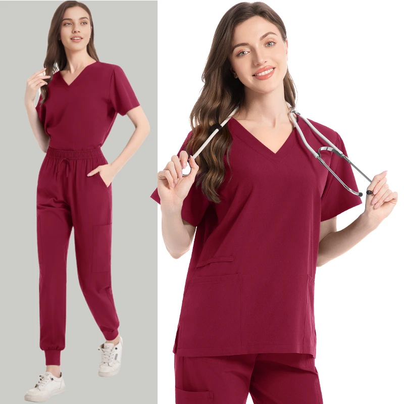 Frauen Peeling Schönheitssalon Spa Dental Arzt Krankenschwester Krankenhaus Medizinische Pflege Jogger Hosen 2-teilige Peelings Uniformen Sets Dental Peeling