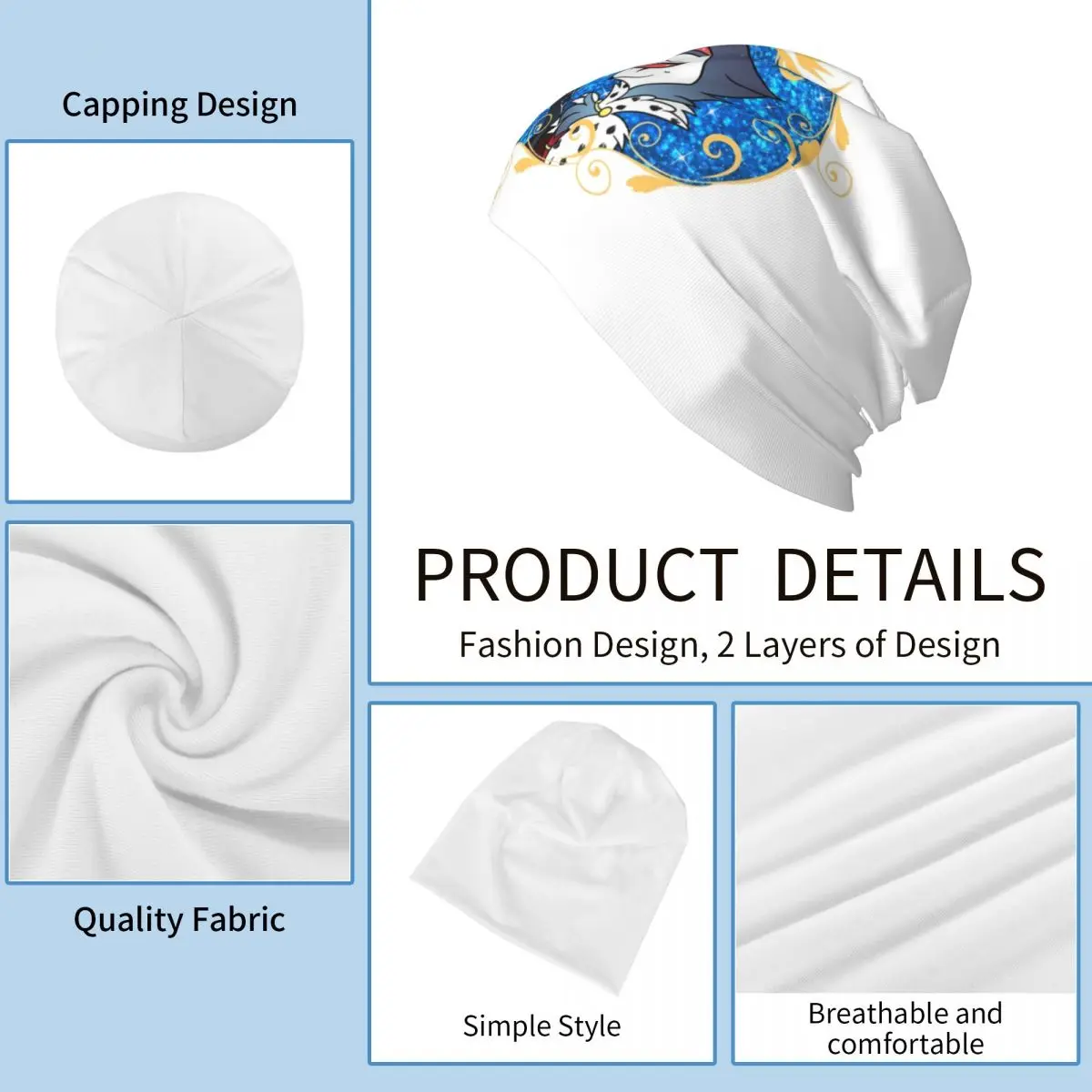 Helluva Boss Stolas And Blitzo إطار القلب قبعة محبوكة دافئة الهيب هوب بونيه قبعة الخريف الشتاء في الهواء الطلق قبعات حريمي للجنسين