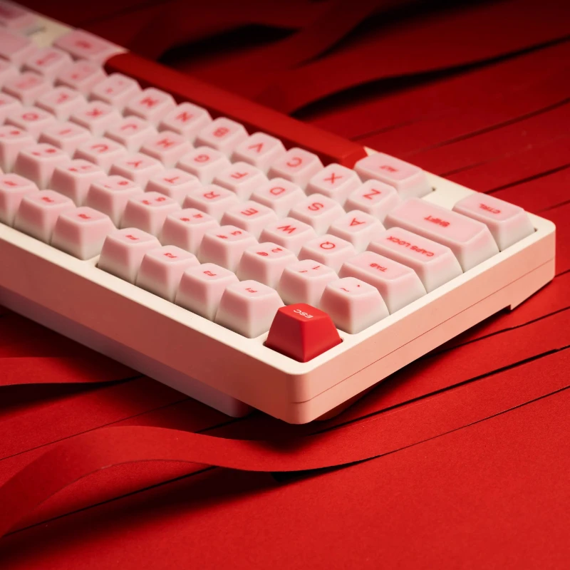 Imagem -02 - Conjunto de Teclas Mifuny Strawberry Theme Keycaps Acessórios Mecânicos do Teclado Rosa Keycaps 161 Teclas Perfil Qxa Rosa Presente