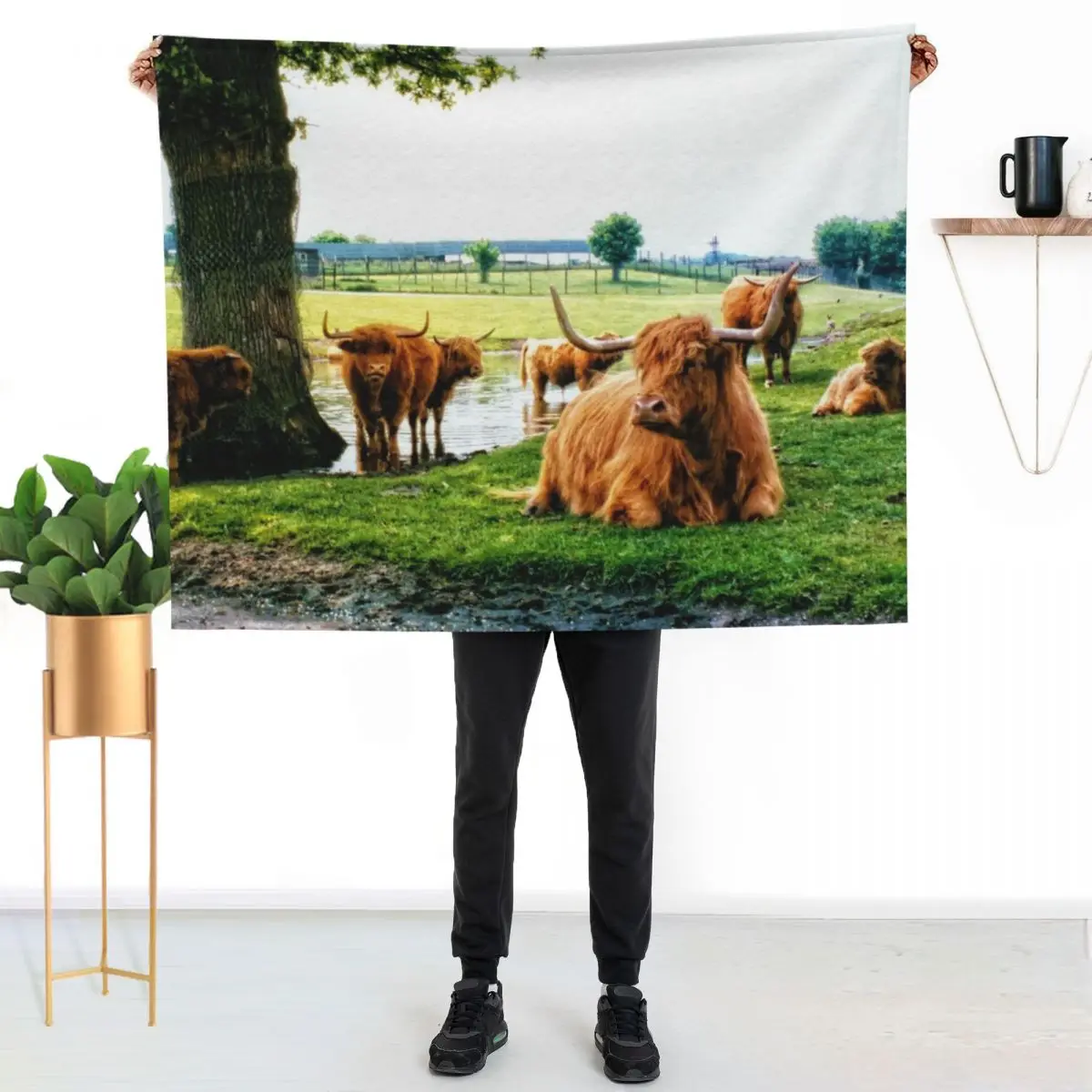 Hielan Coo Fold II Throw Blanket Shaggy Warm Furrys Soft Beds For Decorative Sofa Luxury Brand Blankets