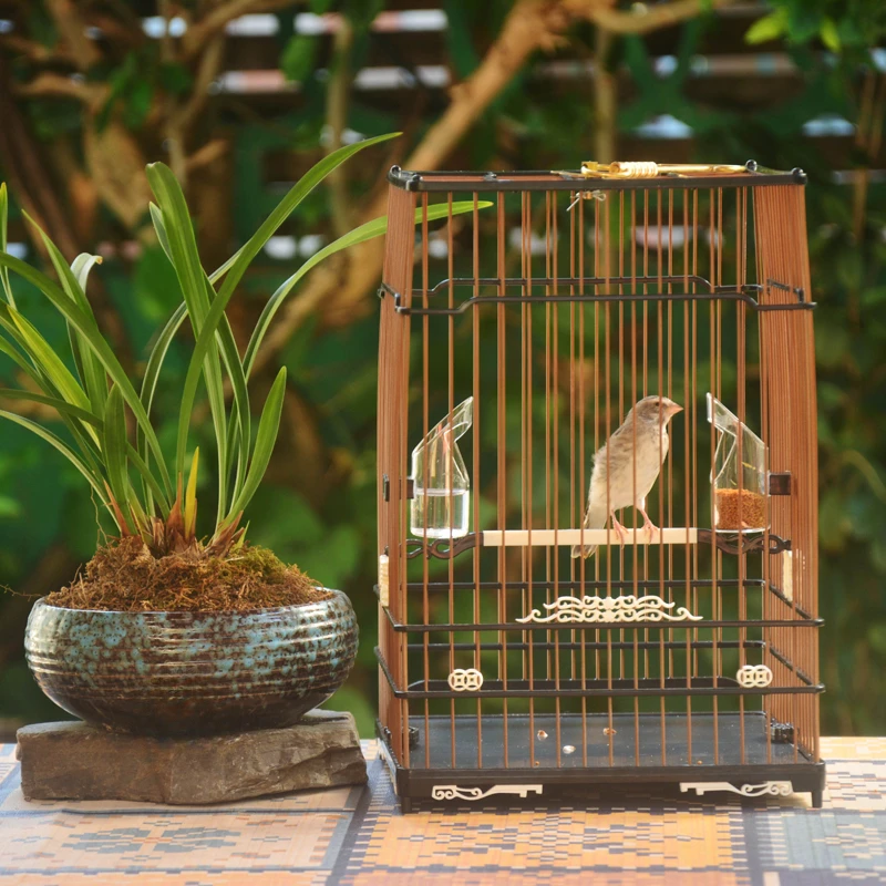 Black Square Bird Cages Parrot Outdoors Decoration Carrier Budgie Bird Cages Canary Breeding Jaula Pajaro Birds Supplies WZ50BC