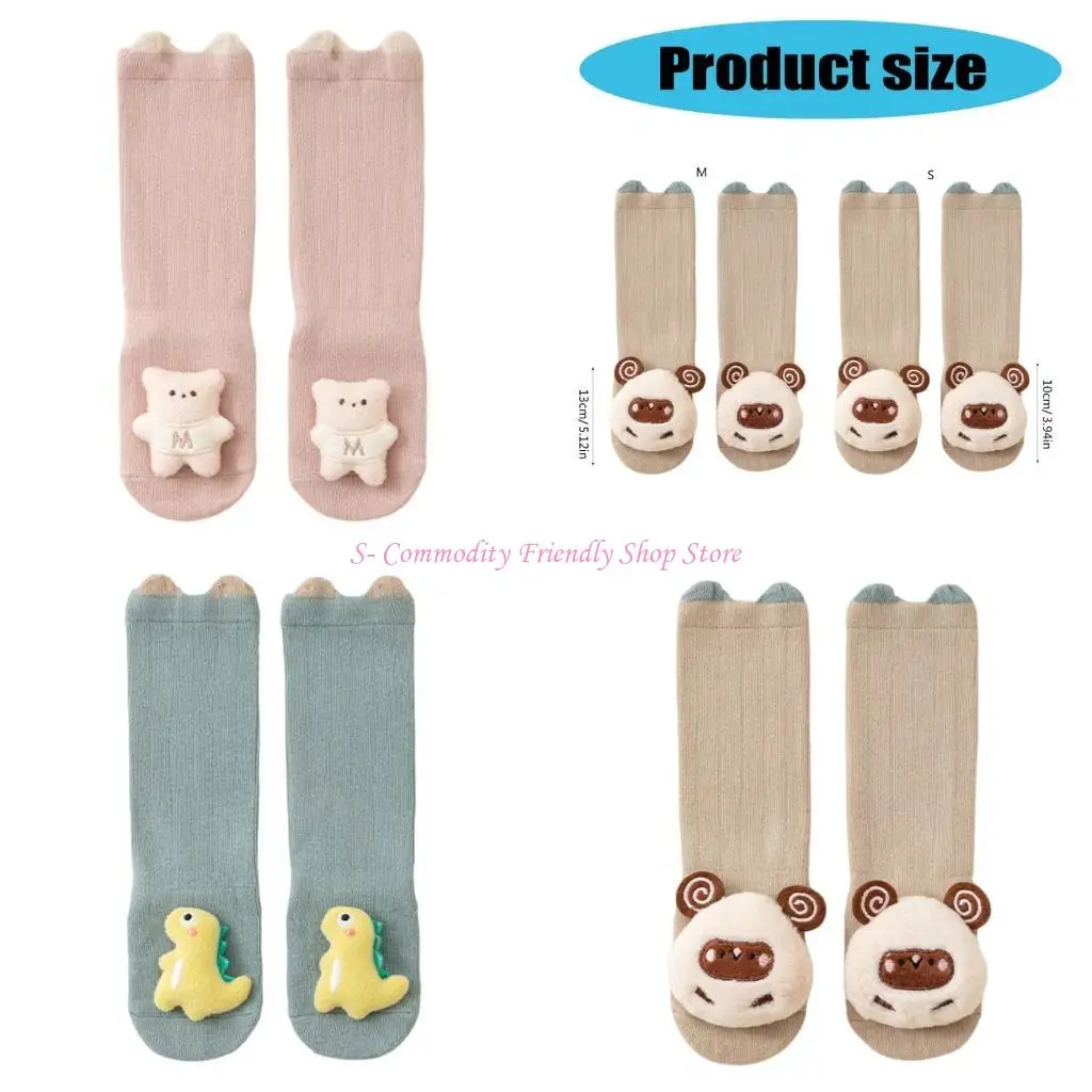 85AE 1 Pair Lovely Baby Socks Soft and Comfortable Cartoon Infant In Tube Socks Nonslip Nonslip Floor Socks for Toddler