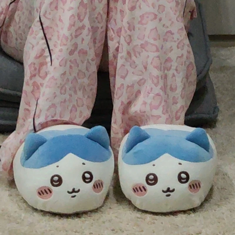 2024 New Miniso Chiikawa Series Plush Slippers Are Warm And Soft In Winter Wrapped Around Home Slippers Kids Gifts