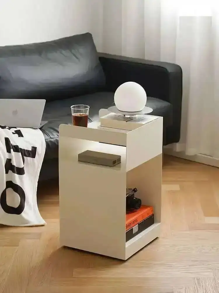 

Living Room Home Sofa Side Table Nordic Modern Iron Bedroom Home Simple Coffee Table Retro Iron Bedside Table Storages