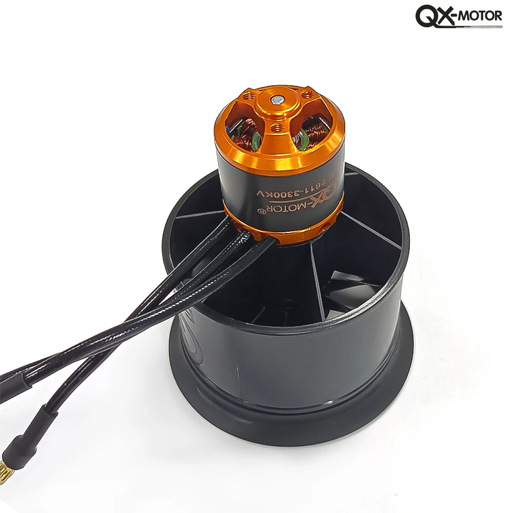 QX-MOTOR 50mm 12 Blades Fan Ducted EDF with Brushless Motor 3-4S for FMS RC Plane EDF RC Helicopter RC Airplane