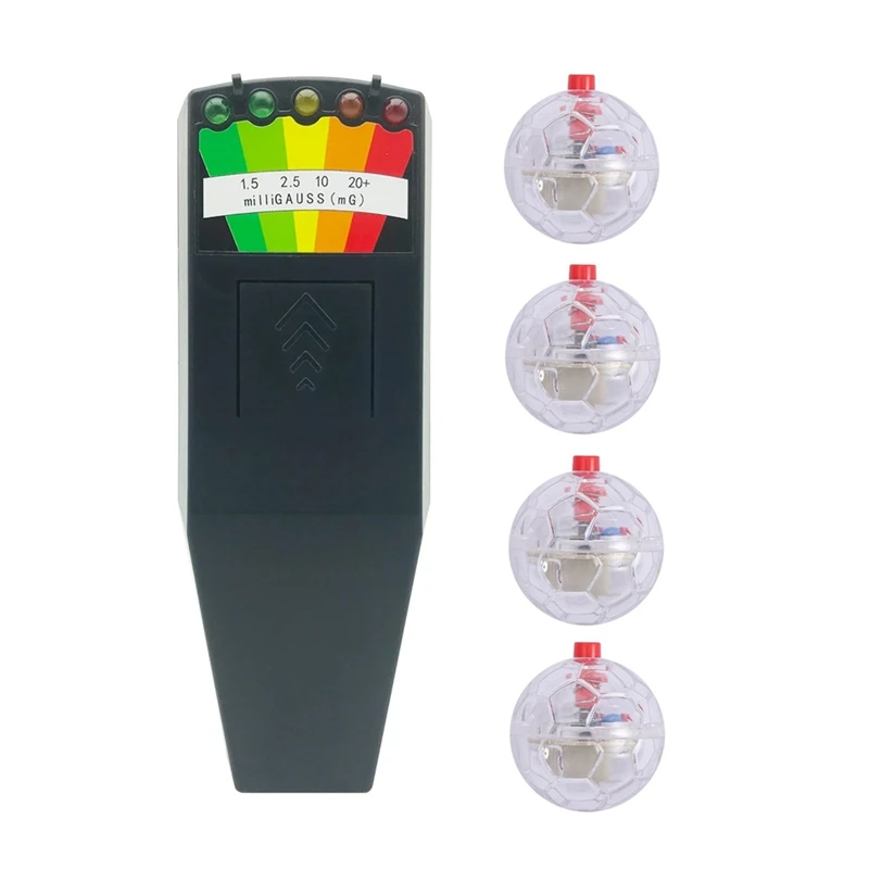 Ghost Equipment Kit, EMF Meter And 4 Pcs Motion Light Up Cat Balls, Emf Meter Detector Ghost Equipment