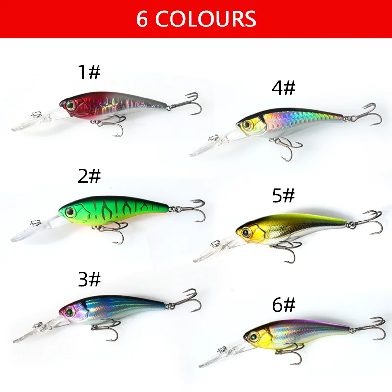 Imagem -03 - Long Tongue Fishing Lure Hovering Minnow Wobbler Artificial Jerkbait Ganchos de Alta Qualidade Mergulho Suspending Hover Novo 6g 10g