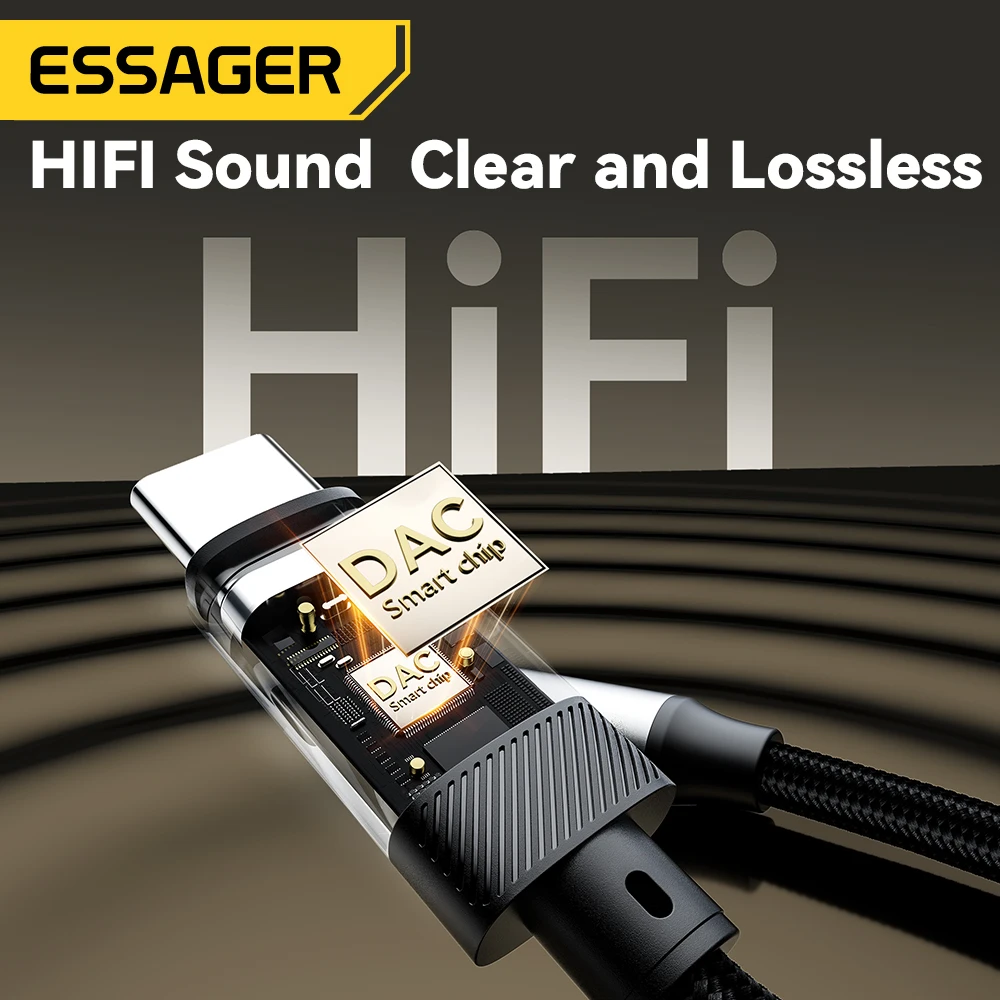 Essager Type C to 3.5mm Audio Cable Headphones Adapter USB C To 3.5mm Jack Audio AUX Cable For iPhone ipad Huawei Xiaomi MacBook image 2