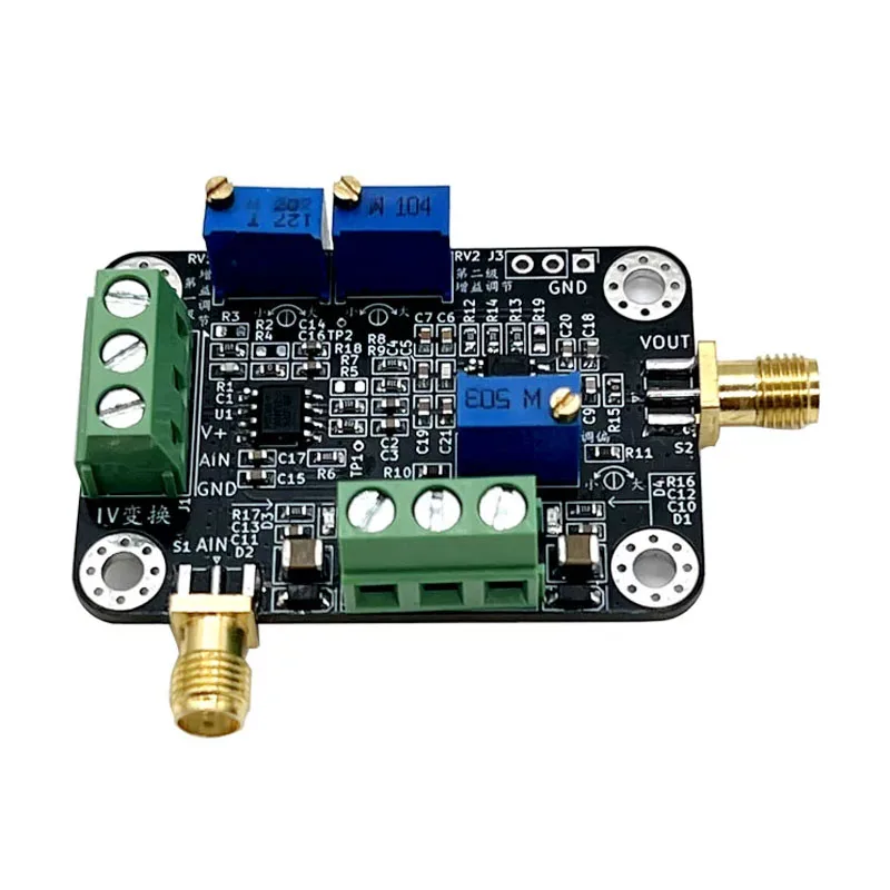IV Converter Module, Transimpedance Amplifier for Silicon PIN Photodiode, MA-Level Current to Voltage Signal Amplifier