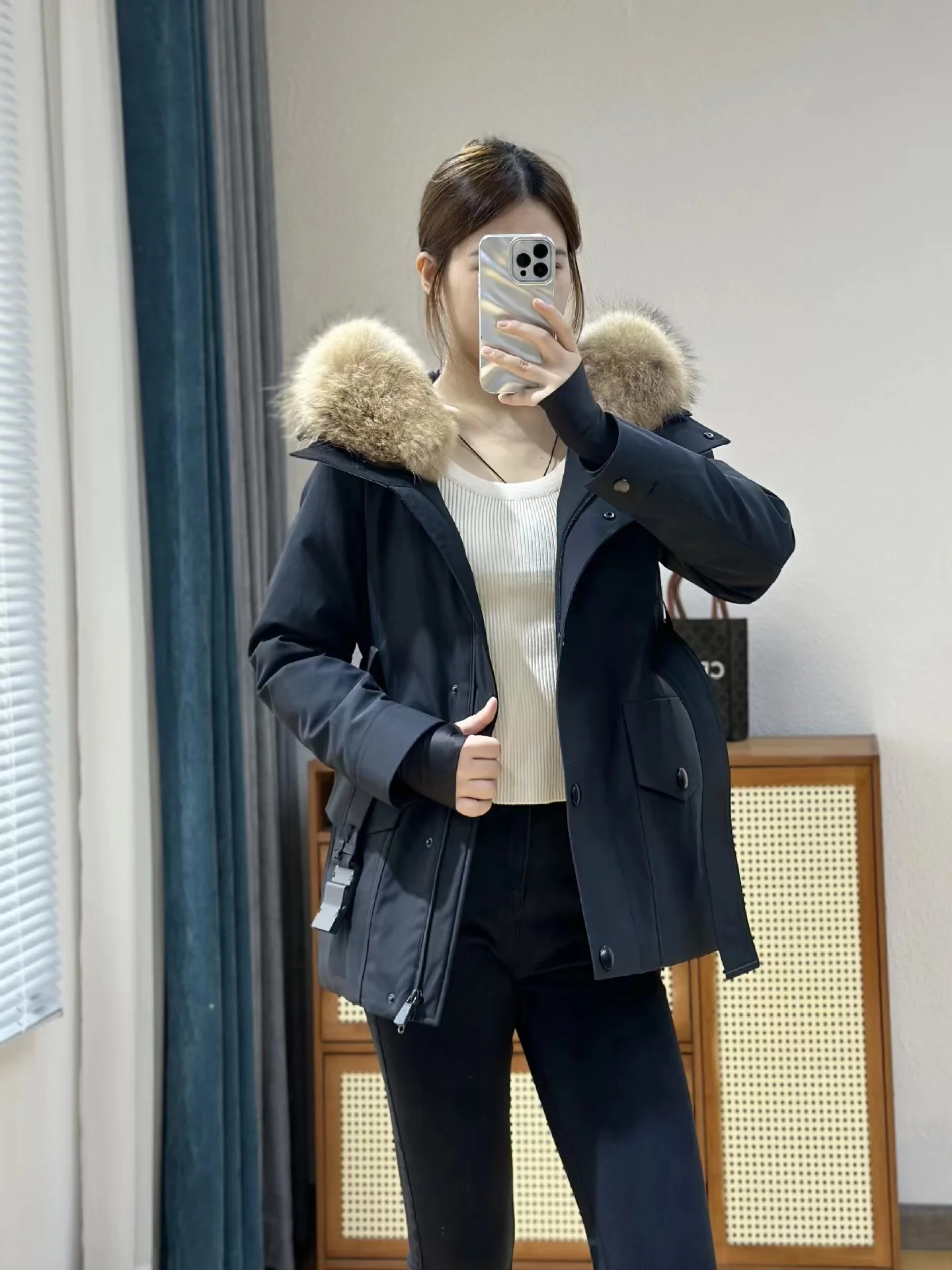 

Women's outdoor large fur collar thick winter jacket ski goose down jacketNO.9