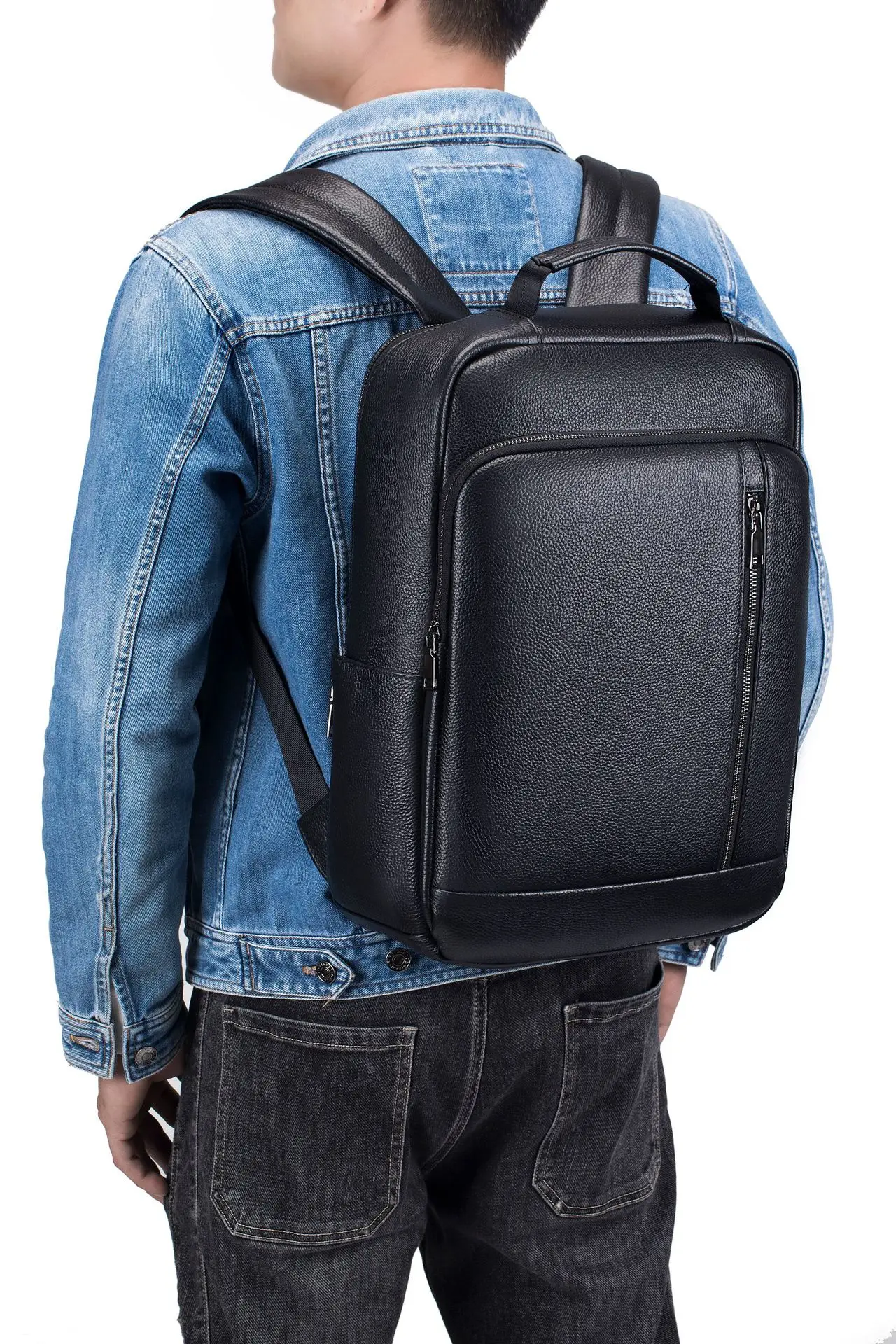 Mochila de Cuero Genuino Negro - Leatherwork Keychain reseña y precio
