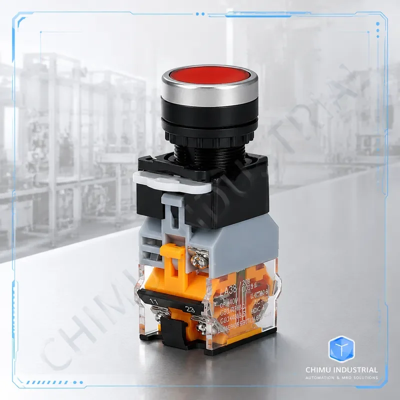 【CHIMU INDUSTRIAL】 for LA38-11DS Push Button Switch with Lamp 22mm Red Green Yellow 24V 220V 380V Latch