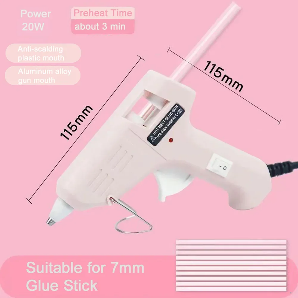 110V-220V Low Voltage Safety Hot Glue Gun Anti-leak Design Children\'s Hot Melt Adhesive Silicone Gun for DIY Household Gluegun