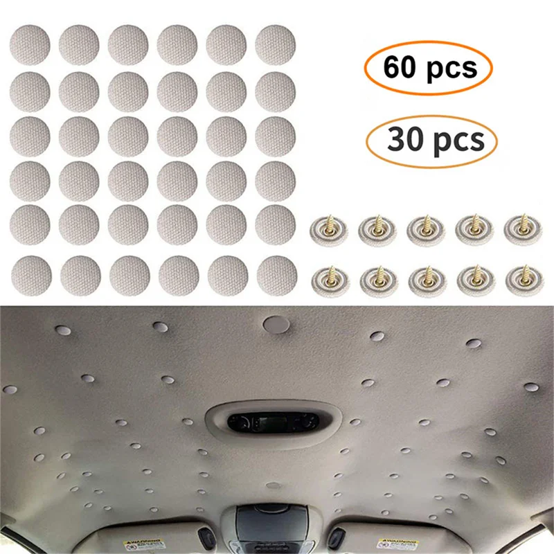 10/30pcs Car Interior Roof Buckles Headliner Ceiling Cloth Fixing Screw Cap Repair Automotive Care Fabric Buckle Rivets Retainer