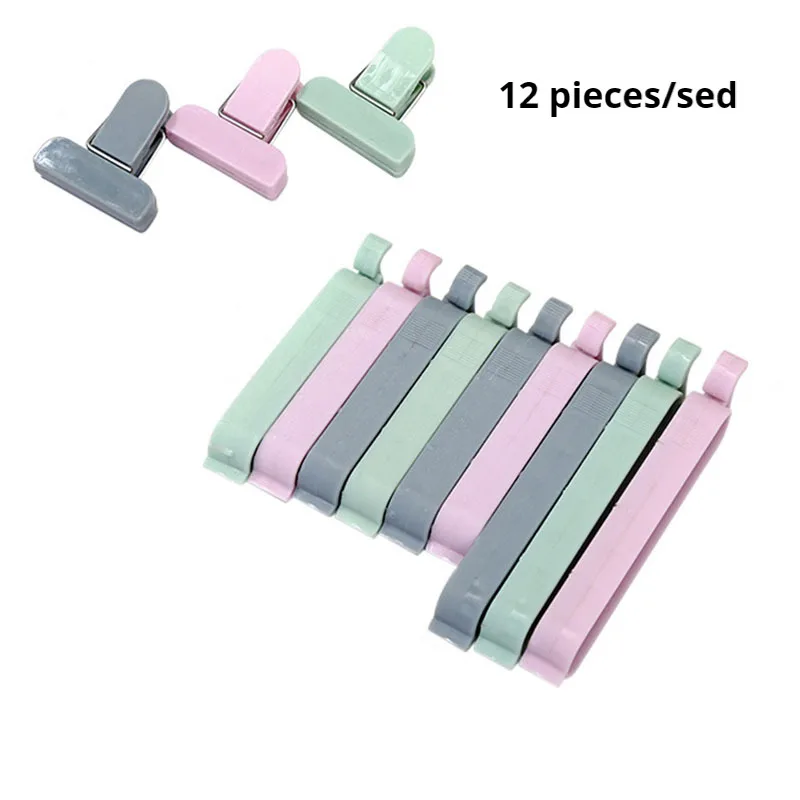 12 stuks/verpakking Voedsel Snack Opbergzakjes Sluitclips Sealer Klem Voedselzak Clips Keukenhulp Voedsel Sluitclip