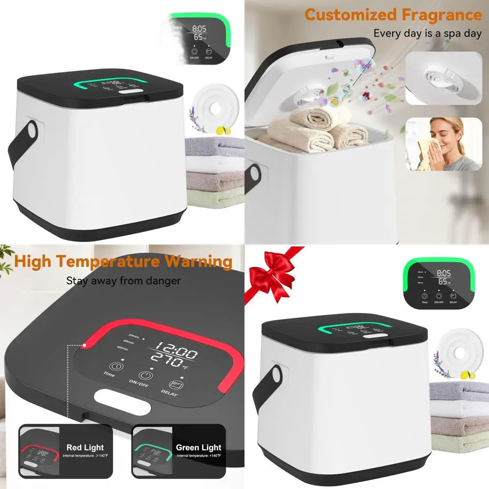 

Роскошный подогреватель для полотенец объемом 16 л для ванной или спа-салона, идеальный подарок, таймер на 24 часа, быстрый нагрев за 1 минуту, подходит для больших полотенец и халатов - черный