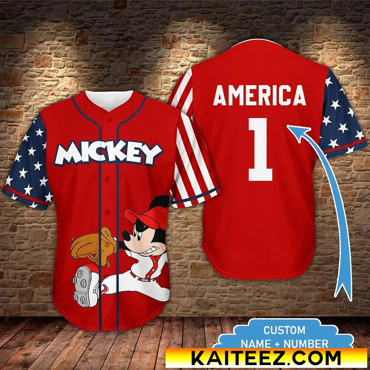 Custom Name Mickey Mouse Football Baseball Jersey Men Women Short Sleeve Jersey Disney Baseball Jersey Casual Breathable Shirt