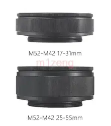 m52-m42 17-31mm 25-55mm 35-90mm M52 to M42 Mount Focusing Helicoid Ring Adapter Macro Extension Tube for camera lens