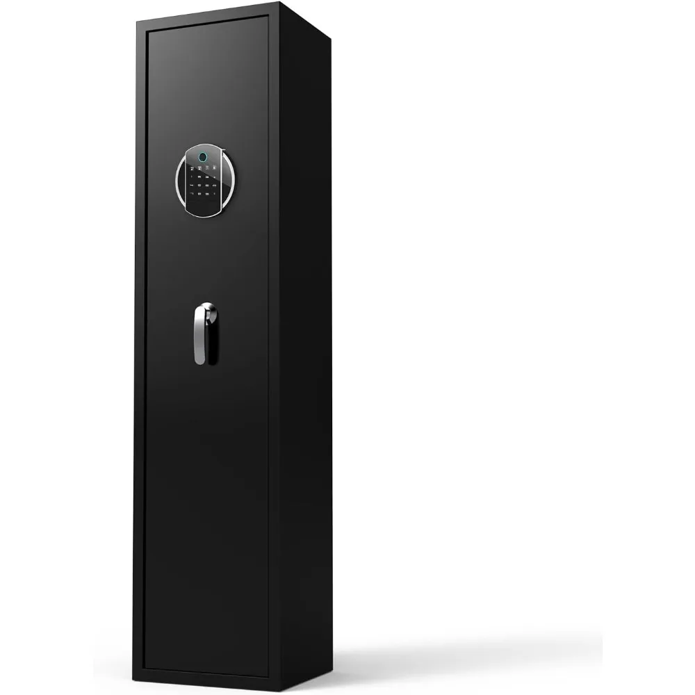 Cassaforte per pistola biometrica per impronte digitali a 5 pistole per fucili e pistole, armadio con tastiera digitale ad accesso rapido di grande capacità per impieghi gravosi