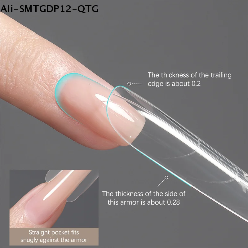 

240Pcs Reusable Sandwich Dual Nail Form Mold Full Cover Mold Clear Nail Art Extension Shaping Tool Coffin Almond Nail Forms