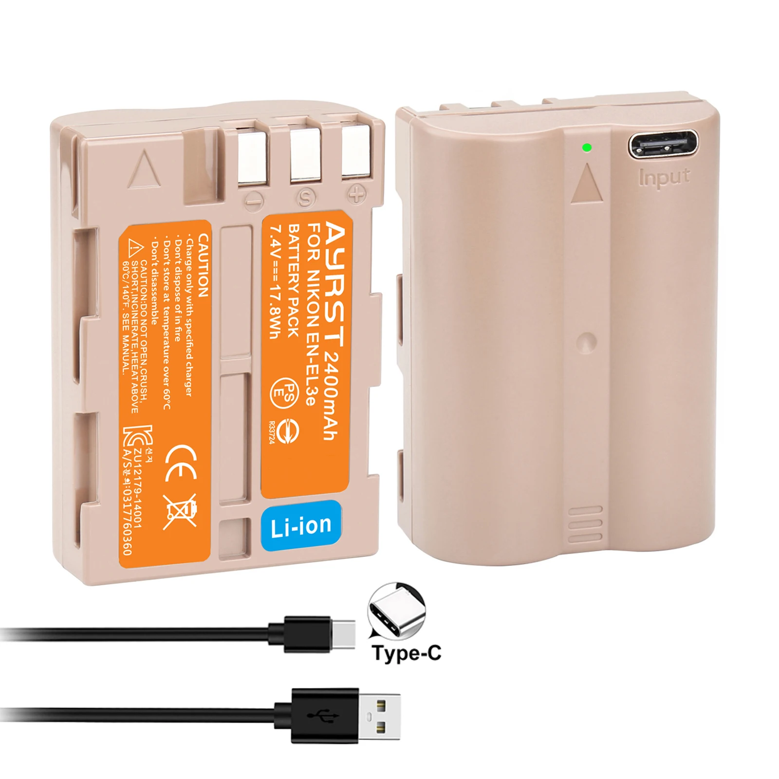 2400Mah En-El3E En …