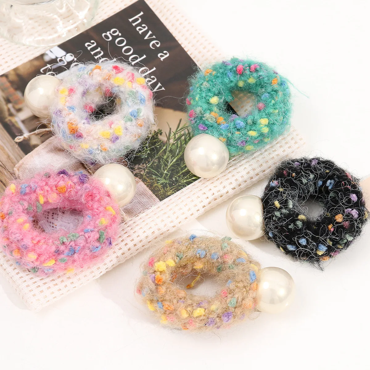 2pcs korean style chill small pearl hair ties for women cute hair accessories for girls female barrettes