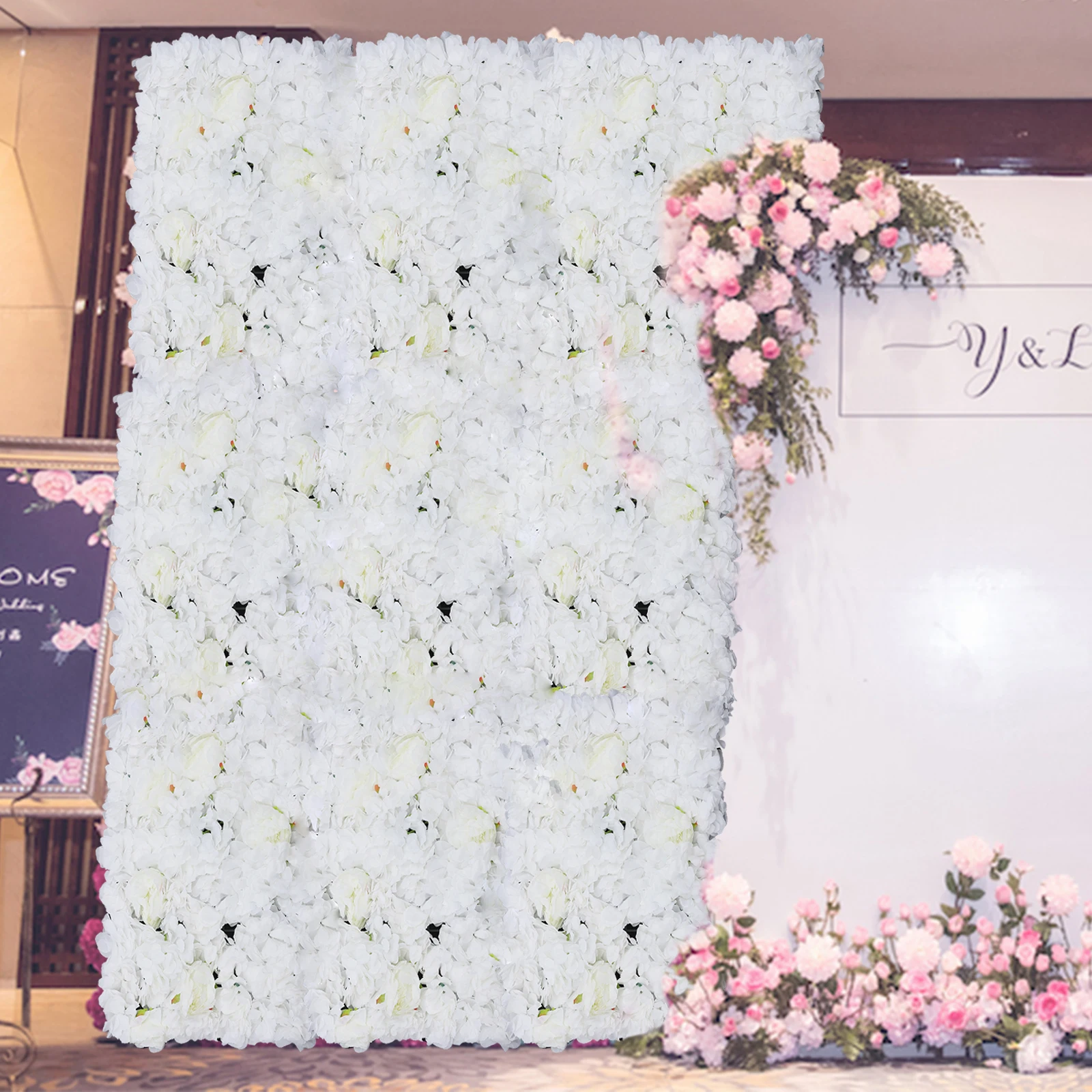 6 pcs Artificial Silk Flower Wall Panel Wedding Photography Venue