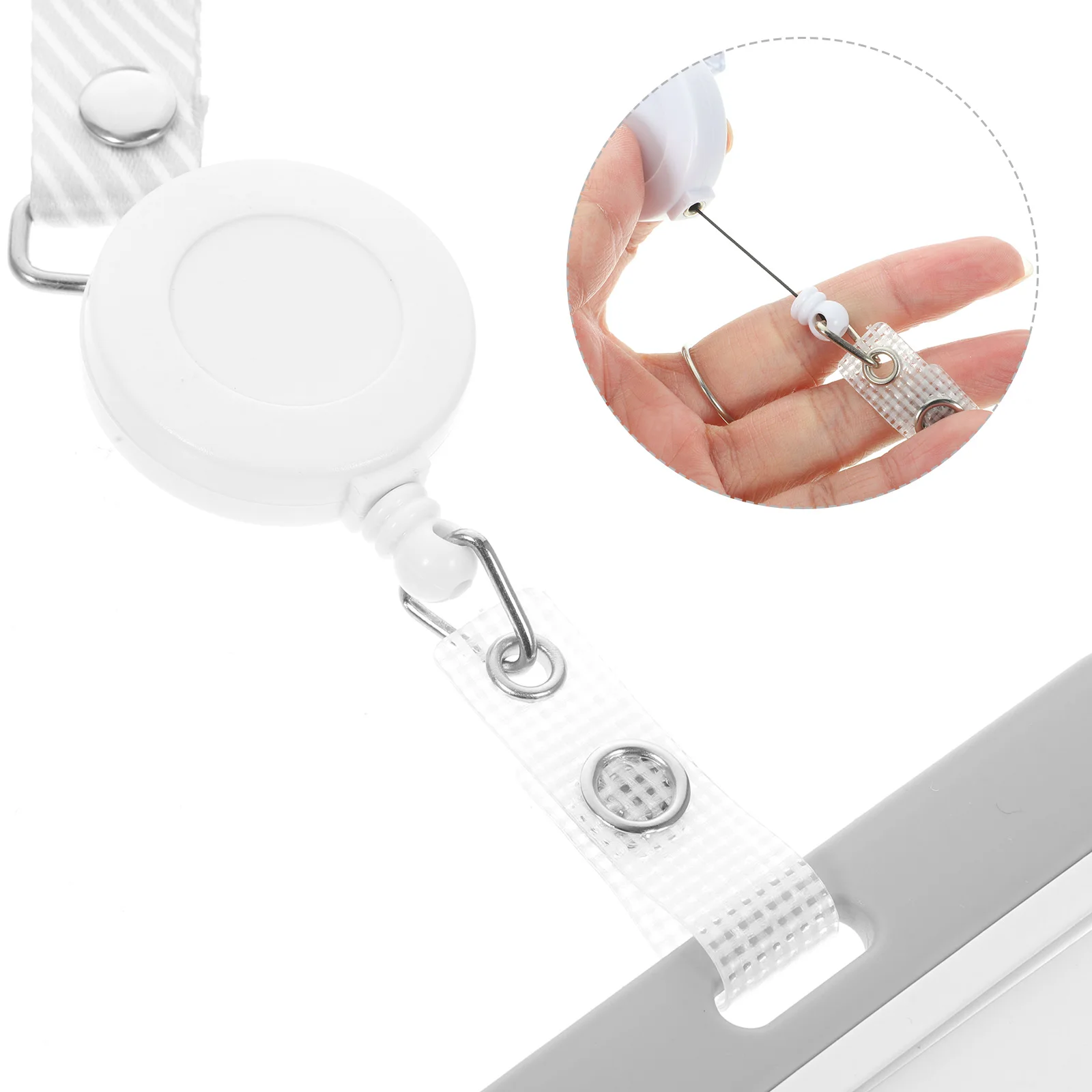 

10 Sets Badge Card Holder Clear Sleeves Plastic with Lanyard Reel Holders Lanyards for Id Badges Name