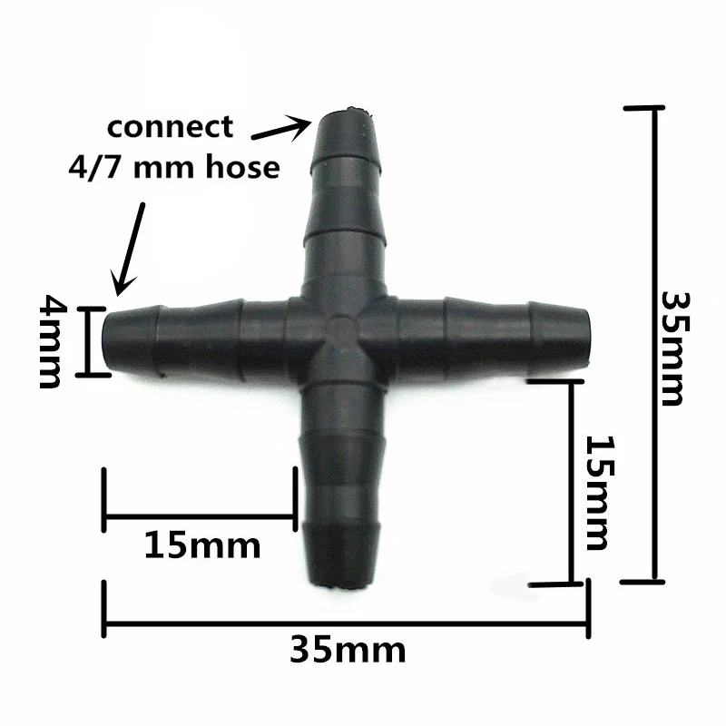 20* Cross Fitting Connector Black Unique Barb Design Reduces Insertion Force Practical Portable And Easy To Install