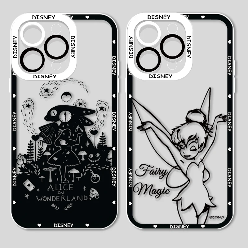 

Disney Alice Girl Princess Transparent Phone Case For iPhone 14 13 12 11 Mini XS XR X Pro MAX 8 7 6 Plus SE Angel Eyes