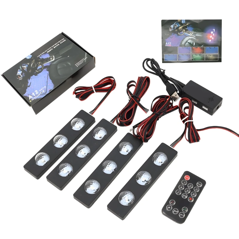 96GB Pack of 4 Car Bright LED Footwell Voice Control Technology Included
