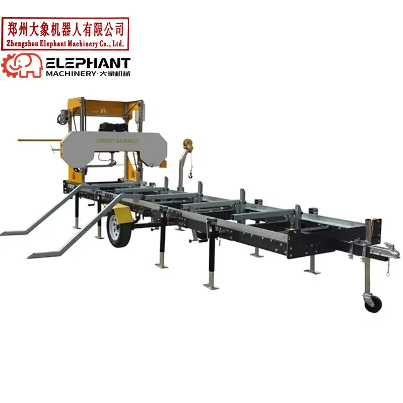 Customized Timber Cutting Machine Mini Band Sawmill Diesel Mobile Portable Sawmill Horizontal Bandsaw Mill Timber Cutting Wood M