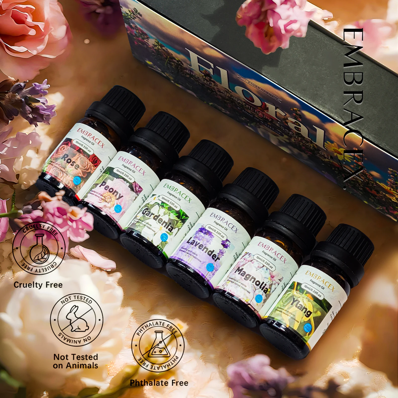 6 قطع 10 مل عطر عطر زهري للنساء عطر أصلي طويل الأمد-روز يلانغ لافندر ماغنوليا جاردينيا الفاوانيا-استيراد