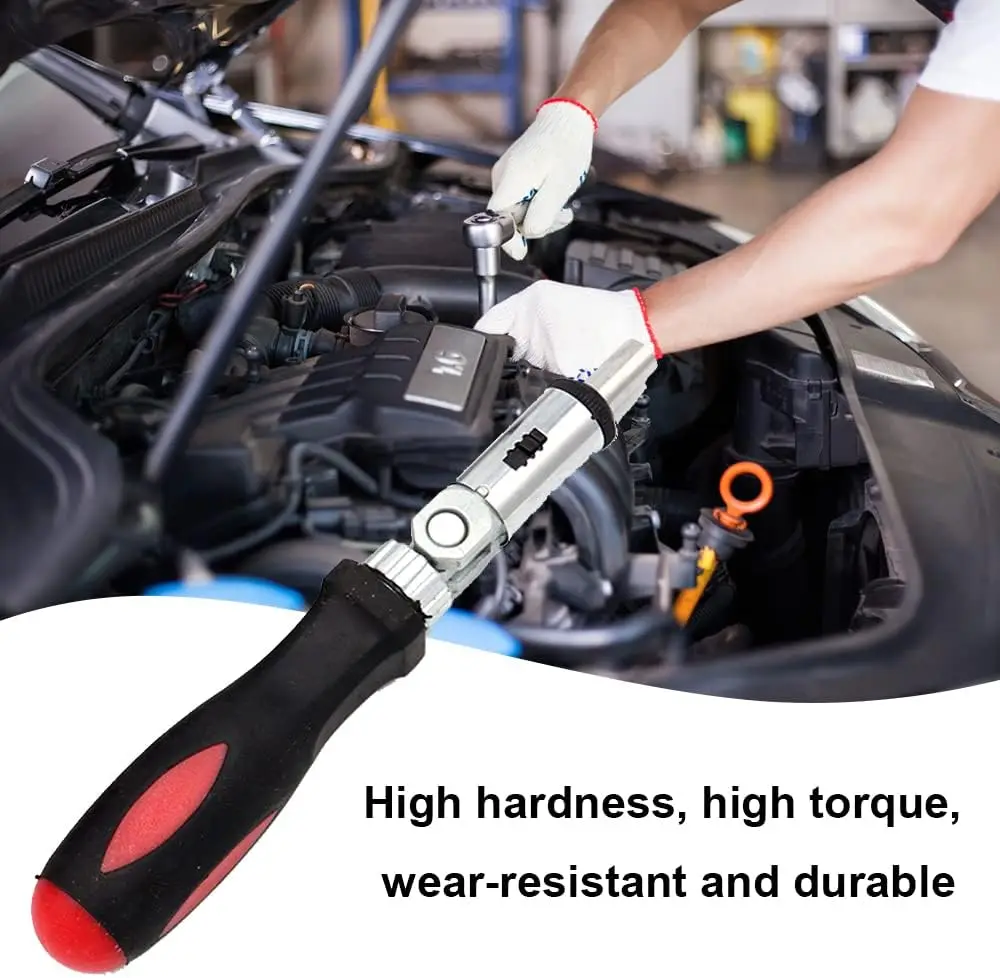 Ratchet Screwdriver 1/4 Inch Inside Hexagon Interface Screwdriver 0-180 Degree Adjustable Ratchet Bit Holder Screwdriver