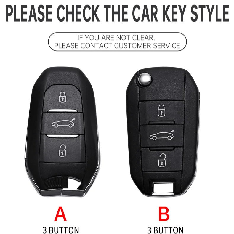 Metal Car Key Cover Fob Case Shell for Peugeot 308 408 508 2008 3008 4008 5008 for Citroen C4 C6 C3-XR Accessories