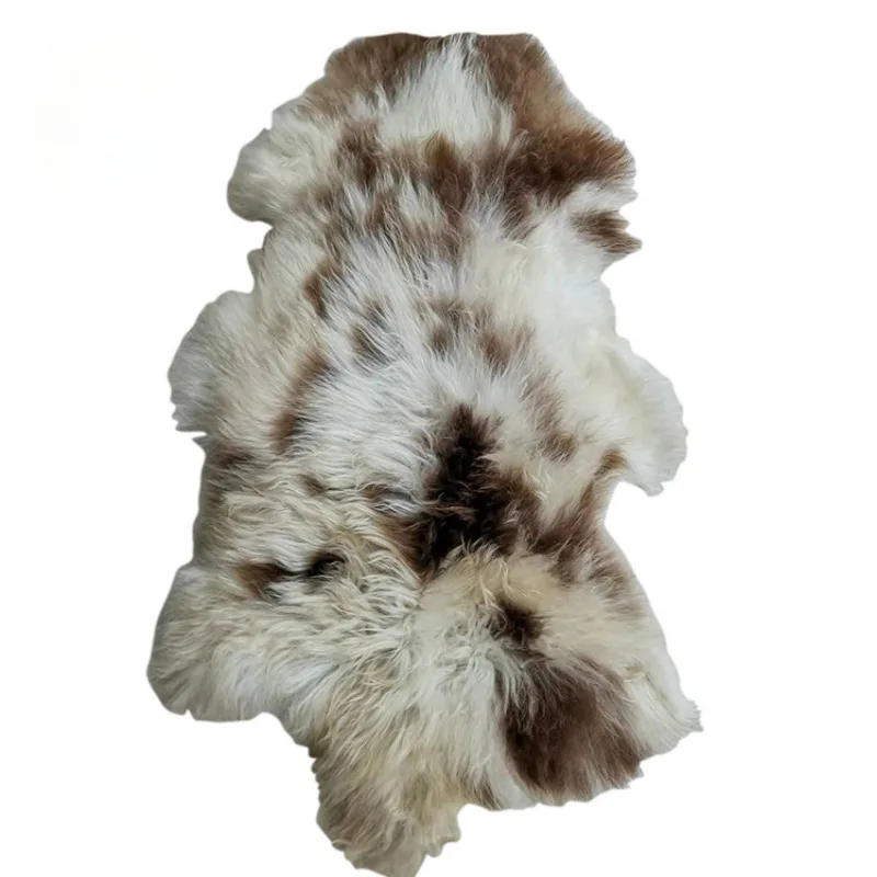 

Whole sheepskin natural flower beach sheepskin sheep fur sheep leather clothing leather material Beach wool can be customized